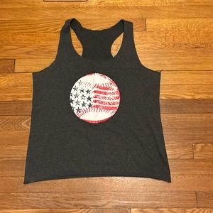 Racerback baseball tank